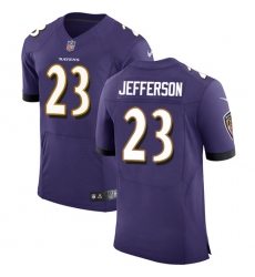 Men's Nike Baltimore Ravens #23 Tony Jefferson Elite Purple Team Color NFL Jersey