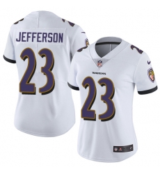 Women's Nike Baltimore Ravens #23 Tony Jefferson Elite White NFL Jersey