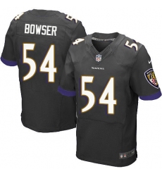 Men's Nike Baltimore Ravens #54 Tyus Bowser Elite Black Alternate NFL Jersey