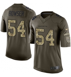 Men's Nike Baltimore Ravens #54 Tyus Bowser Elite Green Salute to Service NFL Jersey
