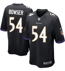 Men's Nike Baltimore Ravens #54 Tyus Bowser Game Black Alternate NFL Jersey