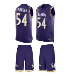 Men's Nike Baltimore Ravens #54 Tyus Bowser Limited Purple Tank Top Suit NFL Jersey