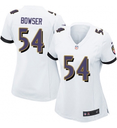 Women's Nike Baltimore Ravens #54 Tyus Bowser Game White NFL Jersey