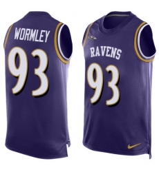 Men's Nike Baltimore Ravens #93 Chris Wormley Elite Purple Player Name & Number Tank Top NFL Jersey