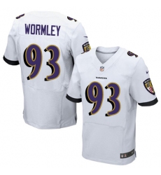 Men's Nike Baltimore Ravens #93 Chris Wormley Elite White NFL Jersey