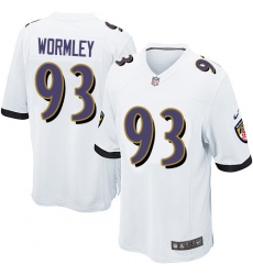 Men's Nike Baltimore Ravens #93 Chris Wormley Game White NFL Jersey