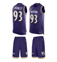 Men's Nike Baltimore Ravens #93 Chris Wormley Limited Purple Tank Top Suit NFL Jersey