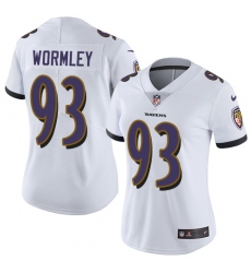 Women's Nike Baltimore Ravens #93 Chris Wormley Elite White NFL Jersey