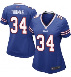 Women's Nike Buffalo Bills #34 Thurman Thomas Game Royal Blue Team Color NFL Jersey