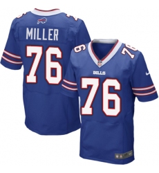 Men's Nike Buffalo Bills #76 John Miller Elite Royal Blue Team Color NFL Jersey