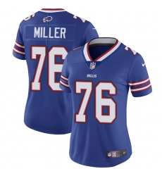 Women's Nike Buffalo Bills #76 John Miller Elite Royal Blue Team Color NFL Jersey