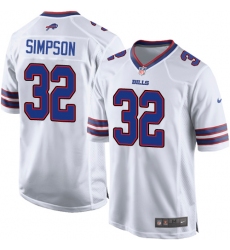 Men's Nike Buffalo Bills #32 O. J. Simpson Game White NFL Jersey
