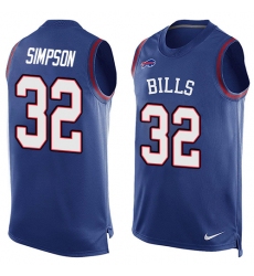 Men's Nike Buffalo Bills #32 O. J. Simpson Limited Royal Blue Player Name & Number Tank Top NFL Jersey