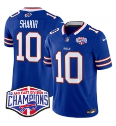 Men's Buffalo Bills #10 Khalil Shakir Royal F.U.S.E. 2024 AFC East Division Champions Vapor Limited Stitched Football Jersey