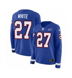 Women's Nike Buffalo Bills #27 Tre'Davious White Limited Royal Blue Therma Long Sleeve NFL Jersey