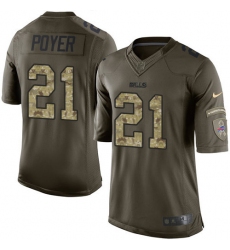 Men's Nike Buffalo Bills #21 Jordan Poyer Elite Green Salute to Service NFL Jersey