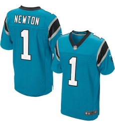 Men's Nike Carolina Panthers #1 Cam Newton Elite Blue Alternate NFL Jersey