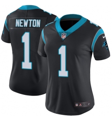 Women's Nike Carolina Panthers #1 Cam Newton Elite Black Team Color NFL Jersey