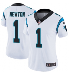 Women's Nike Carolina Panthers #1 Cam Newton Elite White NFL Jersey