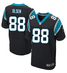 Men's Nike Carolina Panthers #88 Greg Olsen Elite Black Team Color NFL Jersey