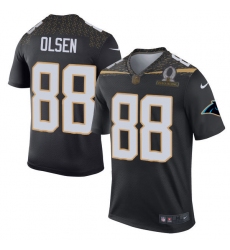 Men's Nike Carolina Panthers #88 Greg Olsen Elite Black Team Irvin 2016 Pro Bowl NFL Jersey