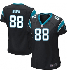 Women's Nike Carolina Panthers #88 Greg Olsen Game Black Team Color NFL Jersey