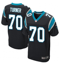 Men's Nike Carolina Panthers #70 Trai Turner Elite Black Team Color NFL Jersey