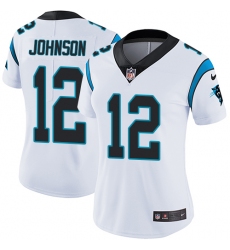 Women's Nike Carolina Panthers #12 Charles Johnson Elite White NFL Jersey