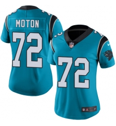Women's Nike Carolina Panthers #72 Taylor Moton Elite Blue Alternate NFL Jersey