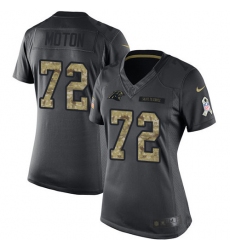 Women's Nike Carolina Panthers #72 Taylor Moton Limited Black 2016 Salute to Service NFL Jersey
