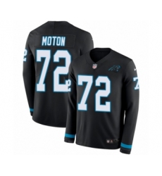 Youth Nike Carolina Panthers #72 Taylor Moton Limited Black Therma Long Sleeve NFL Jersey