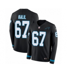 Men's Nike Carolina Panthers #67 Ryan Kalil Limited Black Therma Long Sleeve NFL Jersey