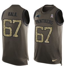 Men's Nike Carolina Panthers #67 Ryan Kalil Limited Green Salute to Service Tank Top NFL Jersey
