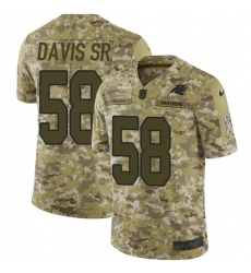 Men's Nike Carolina Panthers #58 Thomas Davis Limited Camo 2018 Salute to Service NFL Jersey