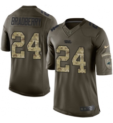 Men's Nike Carolina Panthers #24 James Bradberry Elite Green Salute to Service NFL Jersey