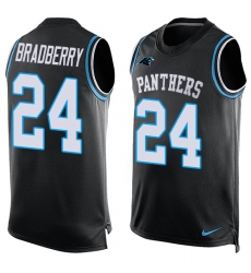 Men's Nike Carolina Panthers #24 James Bradberry Limited Black Player Name & Number Tank Top NFL Jersey
