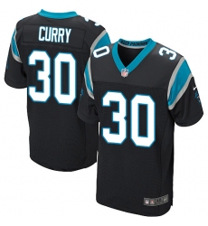 Men's Nike Carolina Panthers #30 Stephen Curry Elite Black Team Color NFL Jersey