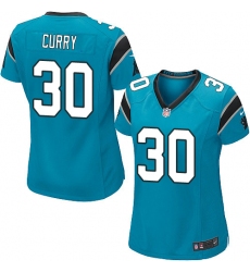 Women's Nike Carolina Panthers #30 Stephen Curry Game Blue Alternate NFL Jersey