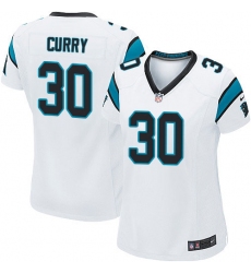 Women's Nike Carolina Panthers #30 Stephen Curry Game White NFL Jersey