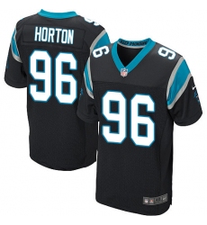 Men's Nike Carolina Panthers #96 Wes Horton Elite Black Team Color NFL Jersey