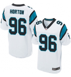 Men's Nike Carolina Panthers #96 Wes Horton Elite White NFL Jersey