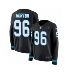 Women's Nike Carolina Panthers #96 Wes Horton Limited Black Therma Long Sleeve NFL Jersey