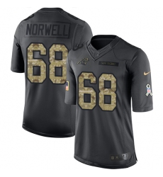 Men's Nike Carolina Panthers #68 Andrew Norwell Limited Black 2016 Salute to Service NFL Jersey
