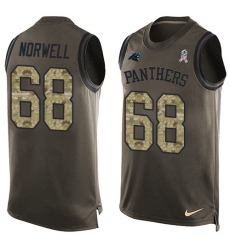 Men's Nike Carolina Panthers #68 Andrew Norwell Limited Green Salute to Service Tank Top NFL Jersey