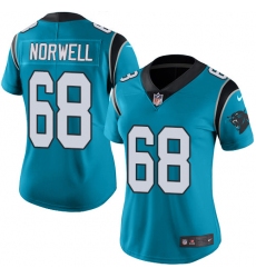 Women's Nike Carolina Panthers #68 Andrew Norwell Elite Blue Alternate NFL Jersey
