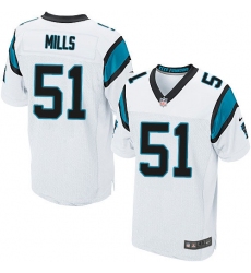Men's Nike Carolina Panthers #51 Sam Mills Elite White NFL Jersey