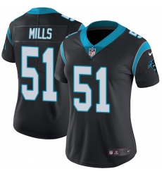 Women's Nike Carolina Panthers #51 Sam Mills Elite Black Team Color NFL Jersey