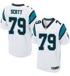 Men's Nike Carolina Panthers #79 Chris Scott Elite White NFL Jersey