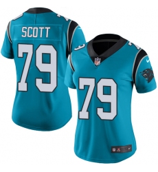 Women's Nike Carolina Panthers #79 Chris Scott Elite Blue Alternate NFL Jersey