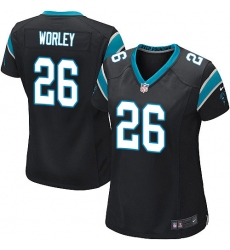 Women's Nike Carolina Panthers #26 Daryl Worley Game Black Team Color NFL Jersey